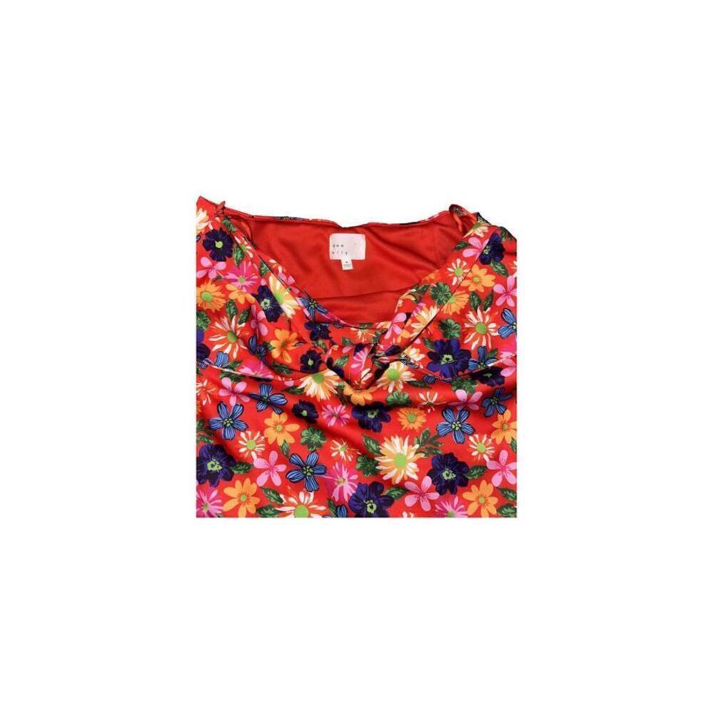 Dee Elly Women Pink Cocktail Dress M Floral Colorful NWOT - Picture 5 of 7